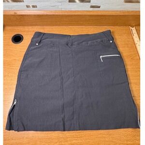 GG Blue Women's Grey Golf Skort Size 12 Zipper Detail Pockets